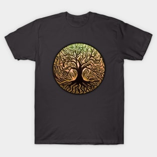 Tree of Life Circle 2 Peach T-Shirt